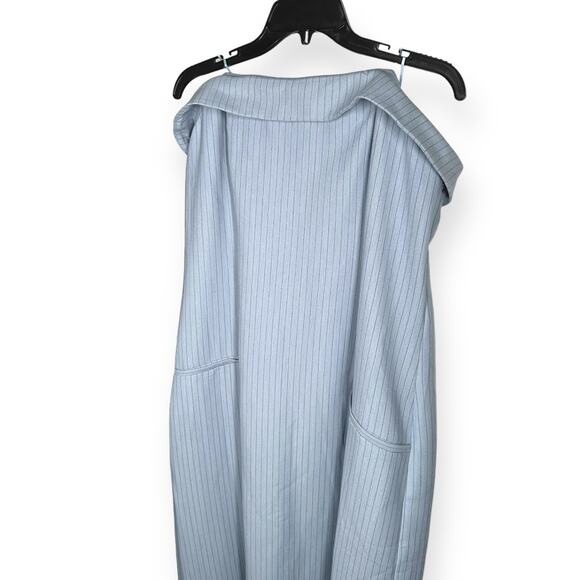 NEW $110 ABERCROMBIE Strapless Sheath Midi Dress Brunch Minimalist Blue XL Tall - Picture 4 of 13